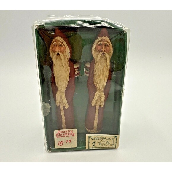 Vtg Kurt S Adler Santa Taper Candle Rings Old World Christmas Rare Set Unique 4" - Picture 3 of 12